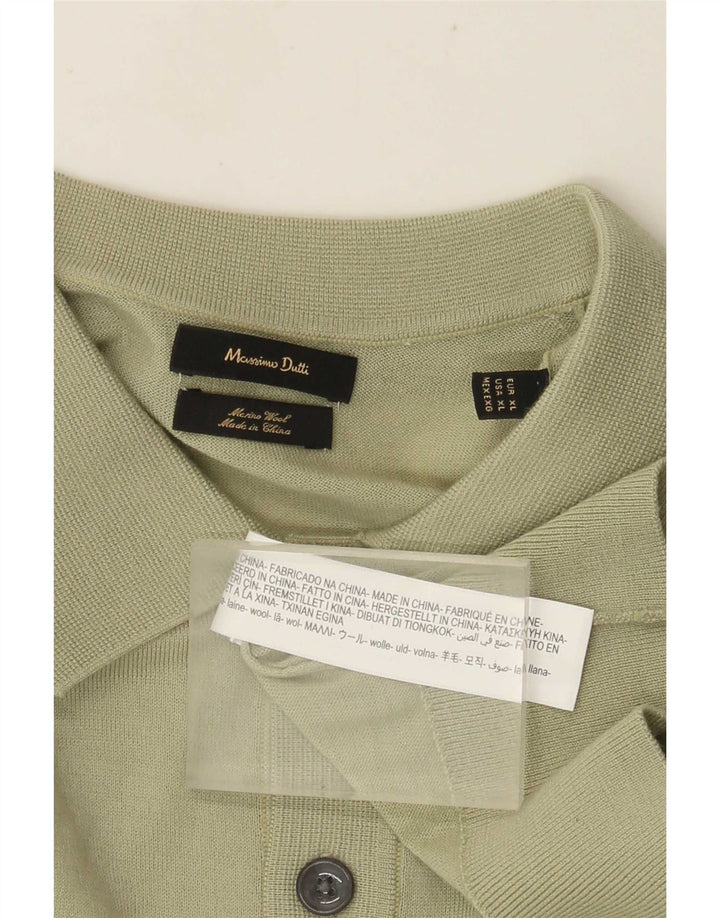 Massimo Dutti Maglione da uomo con collo alto in lana verde XL