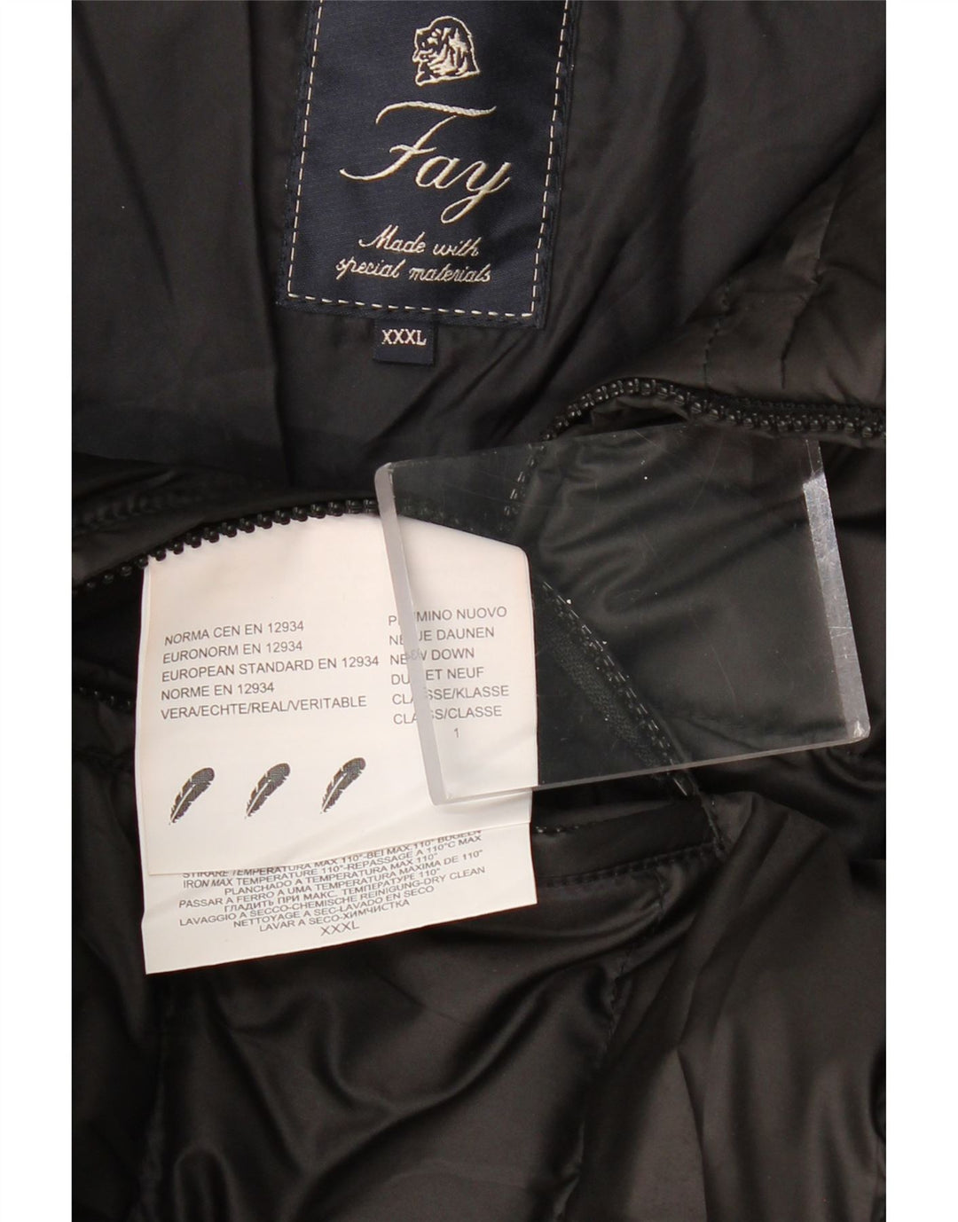 Giacca imbottita da uomo FAY UK 46 3XL Poliestere nero