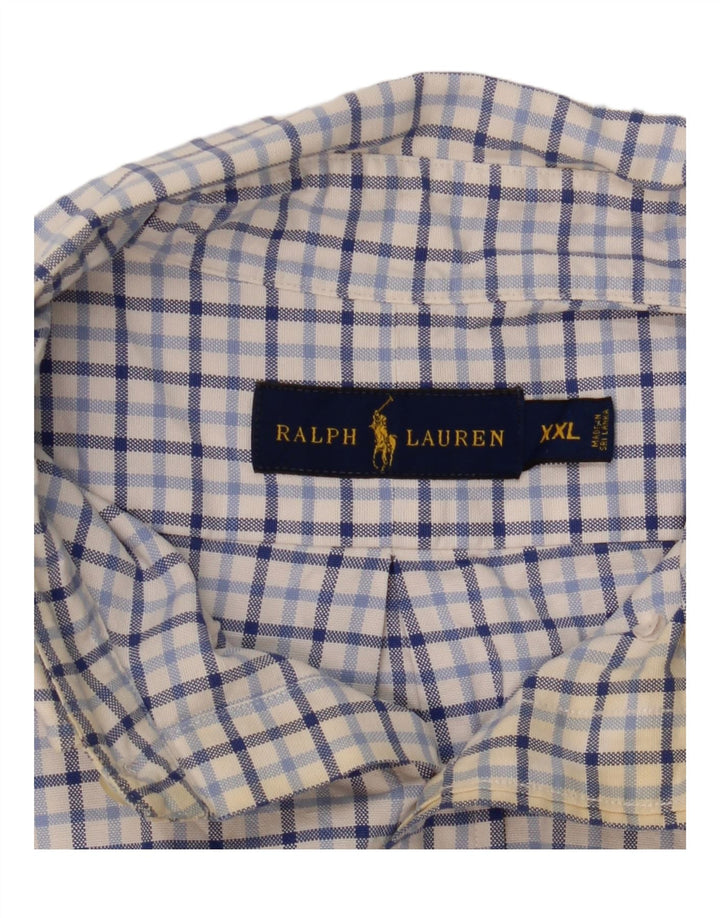 RALPH LAUREN Mens Shirt 2XL Blue Check