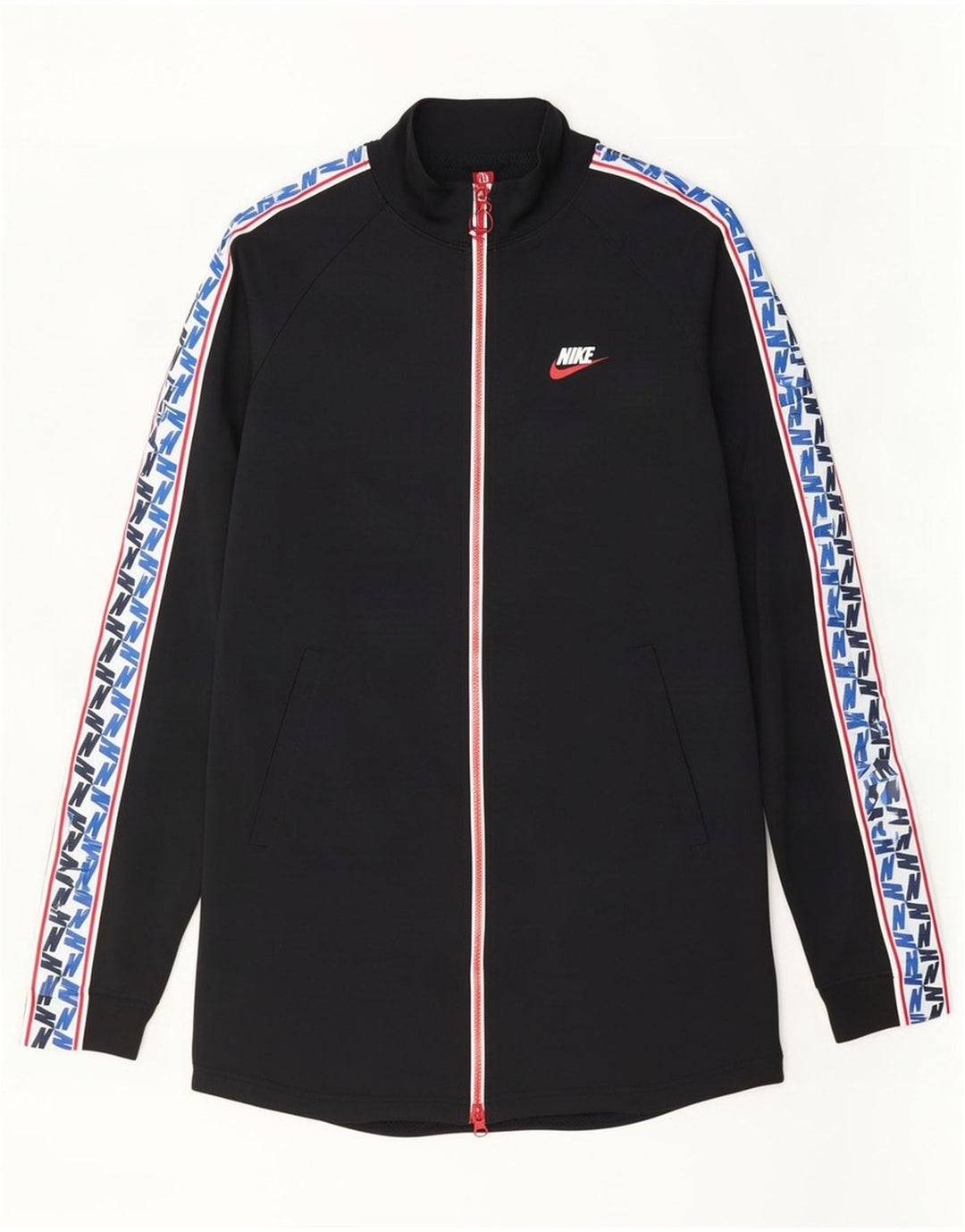 Giacca da ginnastica Nike da uomo con grafica, piccola, in poliestere color block nero
