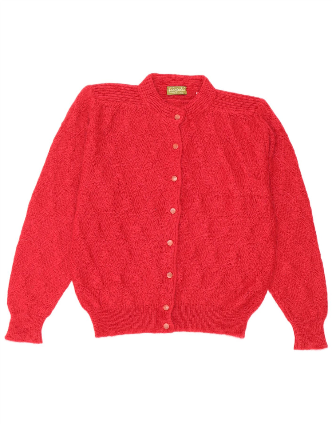 Maglione cardigan da donna vintage IT 44 Mohair rosso medio
