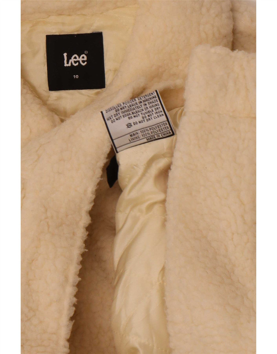 Giubbotto bomber corto Lee da donna Teddy Crop US 10 Large Poliestere bianco