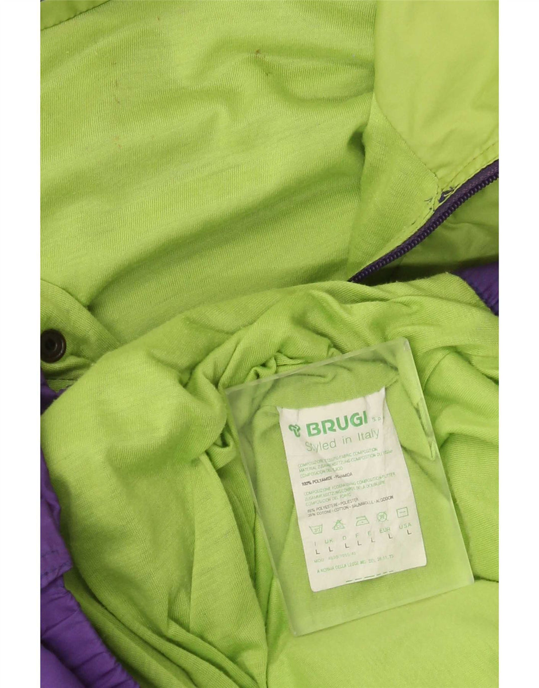 Brugi Giacca antipioggia da uomo pullover UK 40 Large Viola Colourblock in poliammide