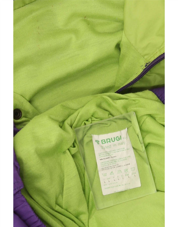 Brugi Giacca antipioggia da uomo pullover UK 40 Large Viola Colourblock in poliammide