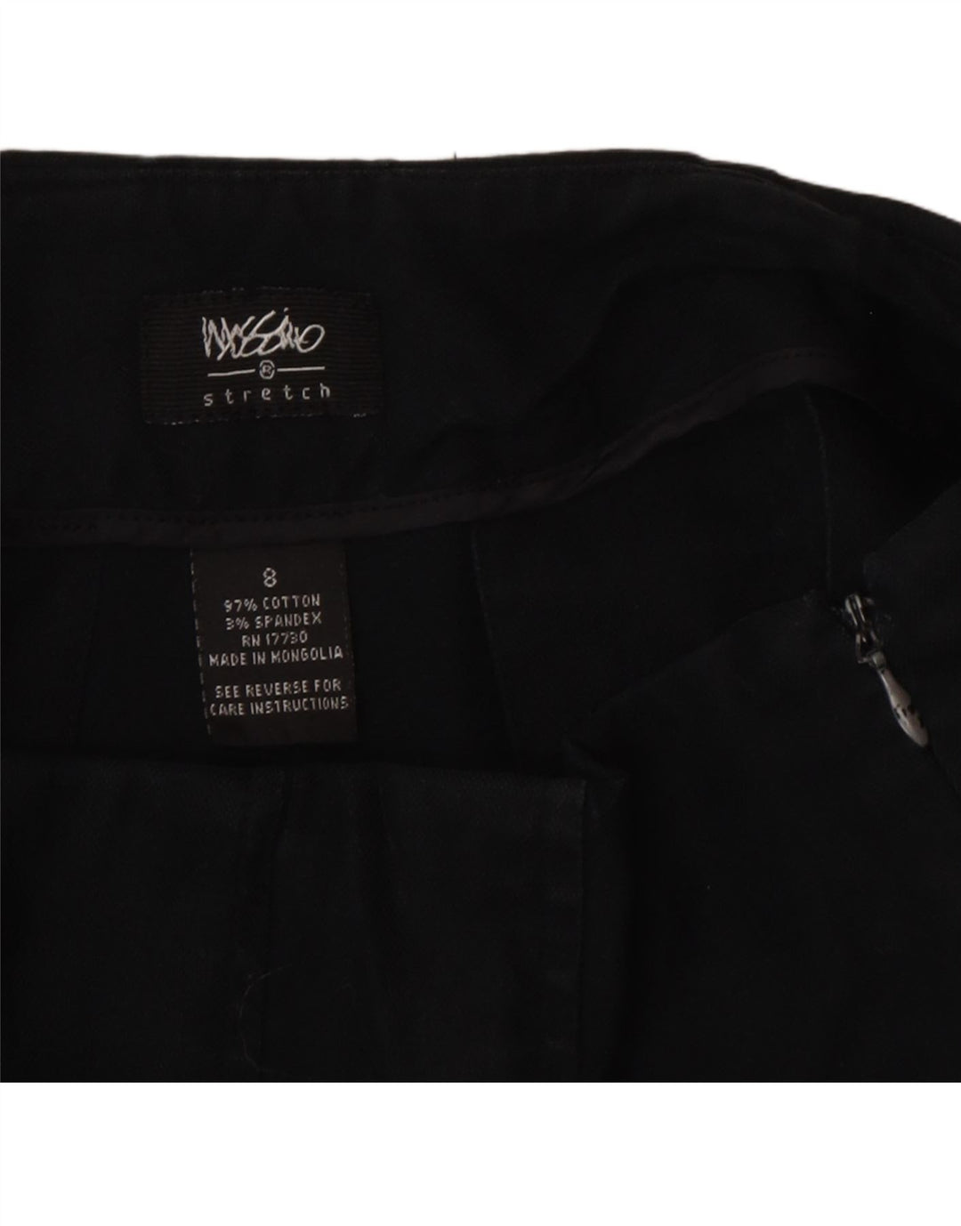 Minigonna da donna a vita bassa Mossimo US 8 media W32 cotone nero