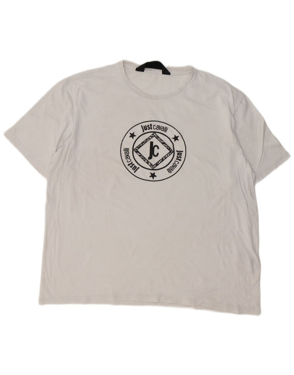 T-shirt grafica da uomo Just Cavalli Top 2XL cotone bianco