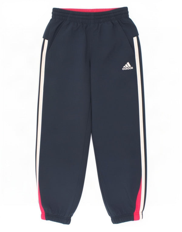 Pantaloni della tuta da ragazza Adidas Joggers 5-6 anni in poliestere blu navy