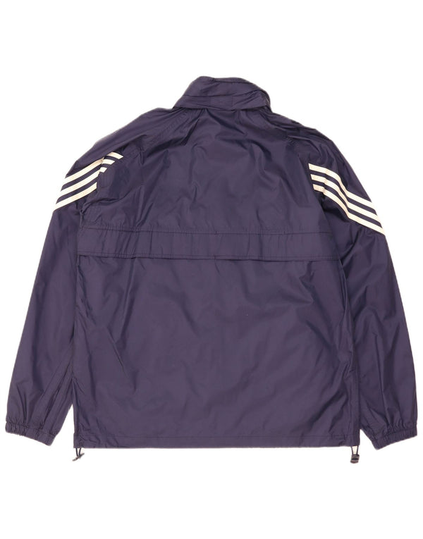 Giacca antipioggia Adidas da uomo con vestibilità ampia con cappuccio UK 36/38 Small Blu navy in poliammide