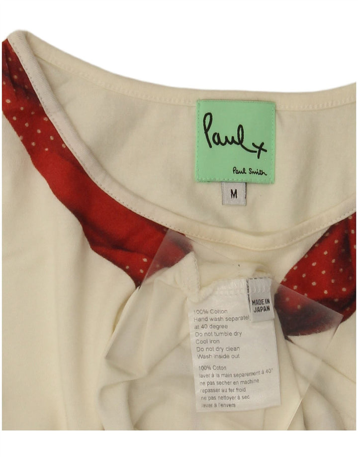 T-shirt grafica da donna Paul Smith Top UK 12 cotone bianco medio