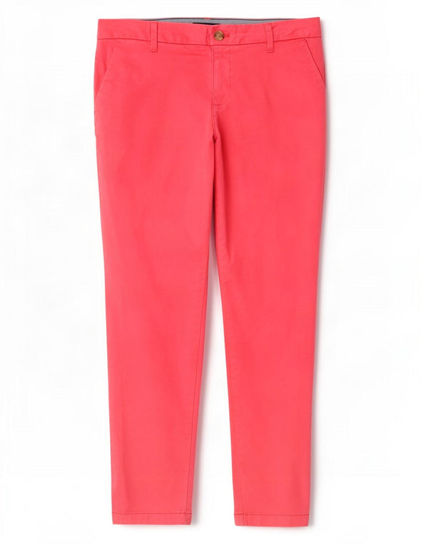Pantaloni chino slim da donna Tommy Hilfiger US 8 Medium W30 L28 Cotone rosa