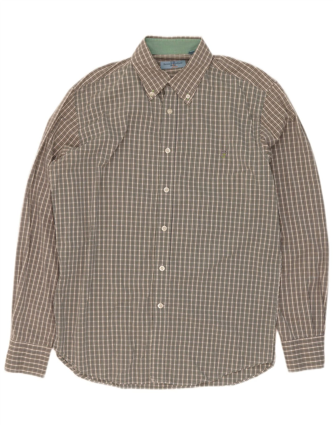 Camicia da uomo Harmont & Blaine in cotone a quadri verdi grandi
