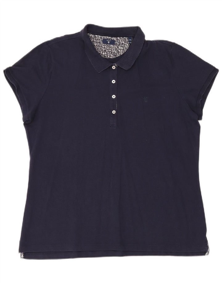 Polo da donna Gant 2XL in cotone blu navy