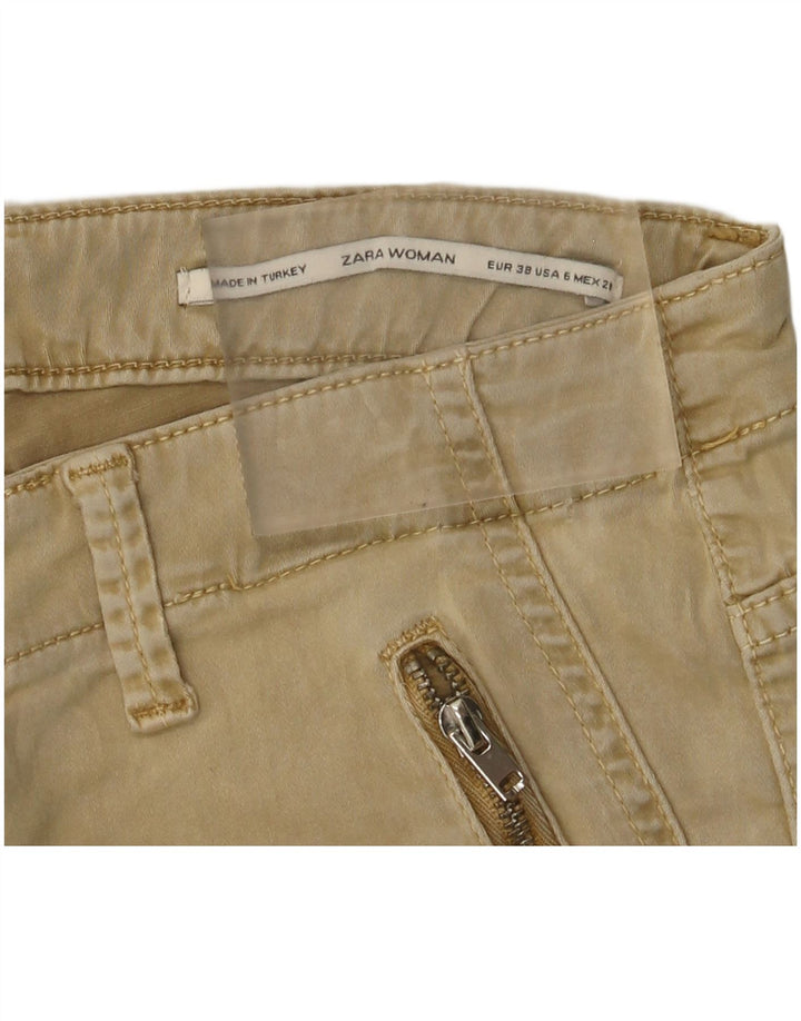 Pantaloni cargo slim da donna Zara EU 38 Small W28 L28 Beige