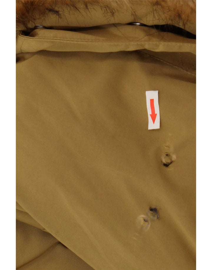 Giacca imbottita con cappuccio da donna Superdry UK 14 Large Beige Poliestere