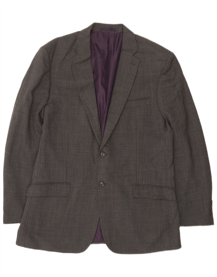 Giacca blazer da uomo Marks & Spencer vestibilità regolare a 2 bottoni UK 42 grande grigia