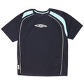T-shirt grafica da uomo Umbro Top Large in poliestere color block blu navy