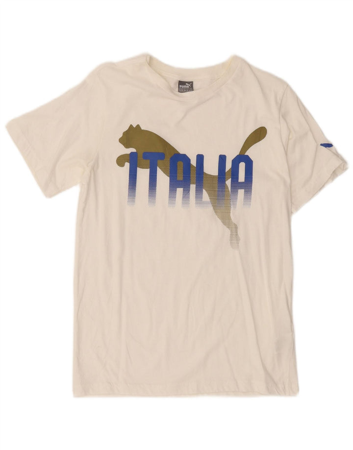 T-shirt grafica PUMA da bambino 13-14 anni in cotone bianco