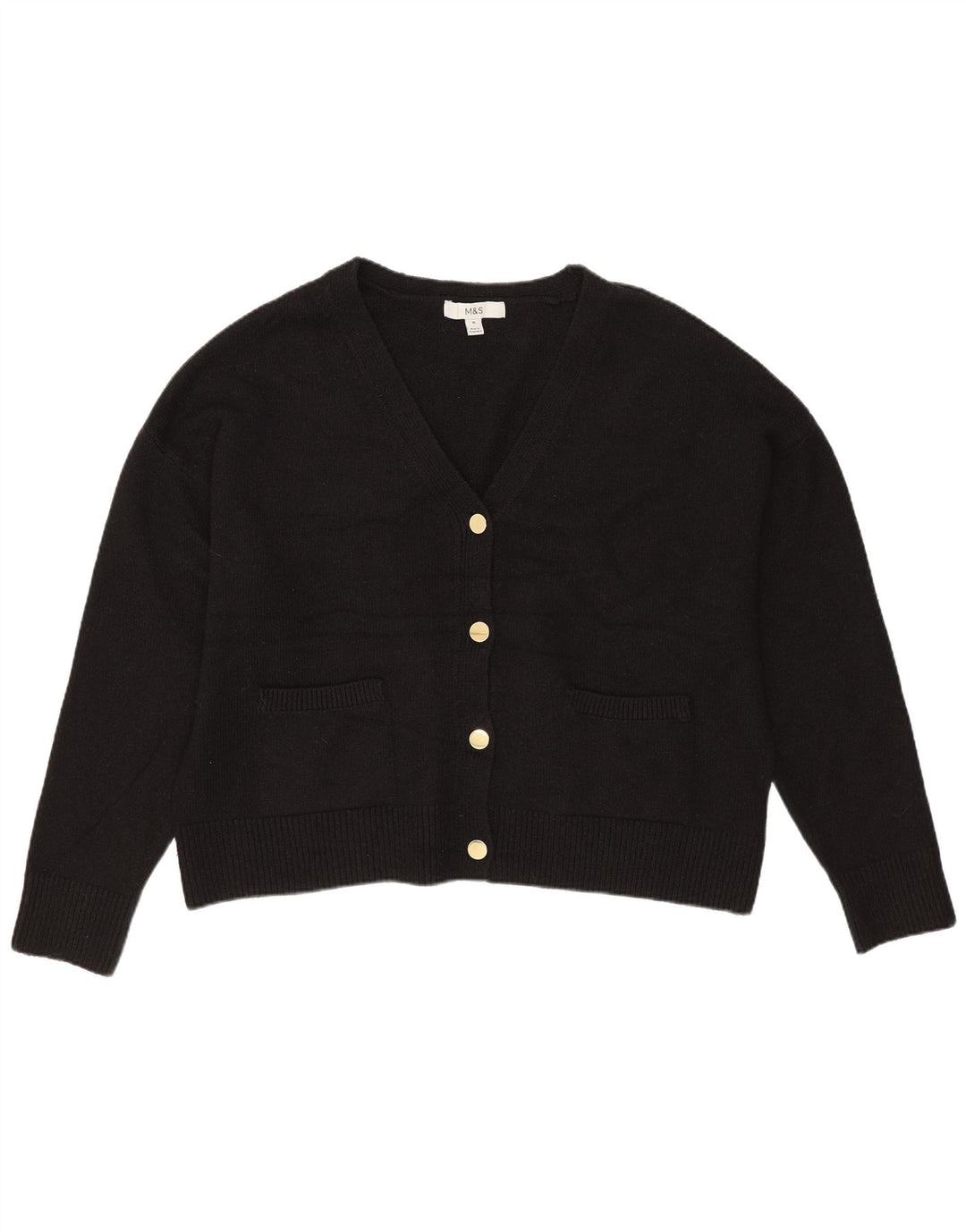 Maglione cardigan oversize da donna Marks & Spencer UK 14 medio nero