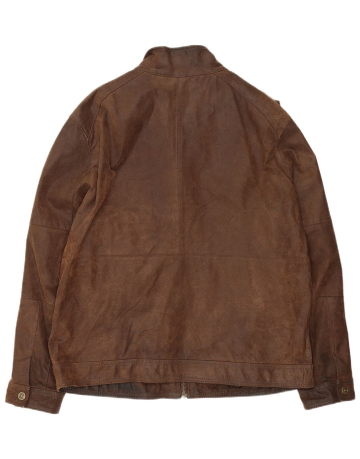 Giacca in pelle da uomo Marks & Spencer UK 42 XL in pelle marrone