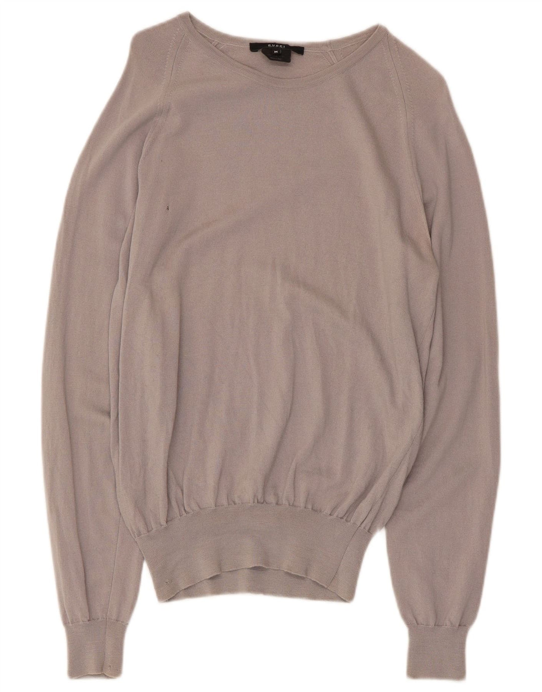 Maglione maglione con scollo a barca da donna Gucci UK 12 Lana grigio medio
