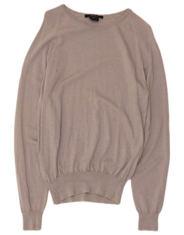 Maglione maglione con scollo a barca da donna Gucci UK 12 Lana grigio medio