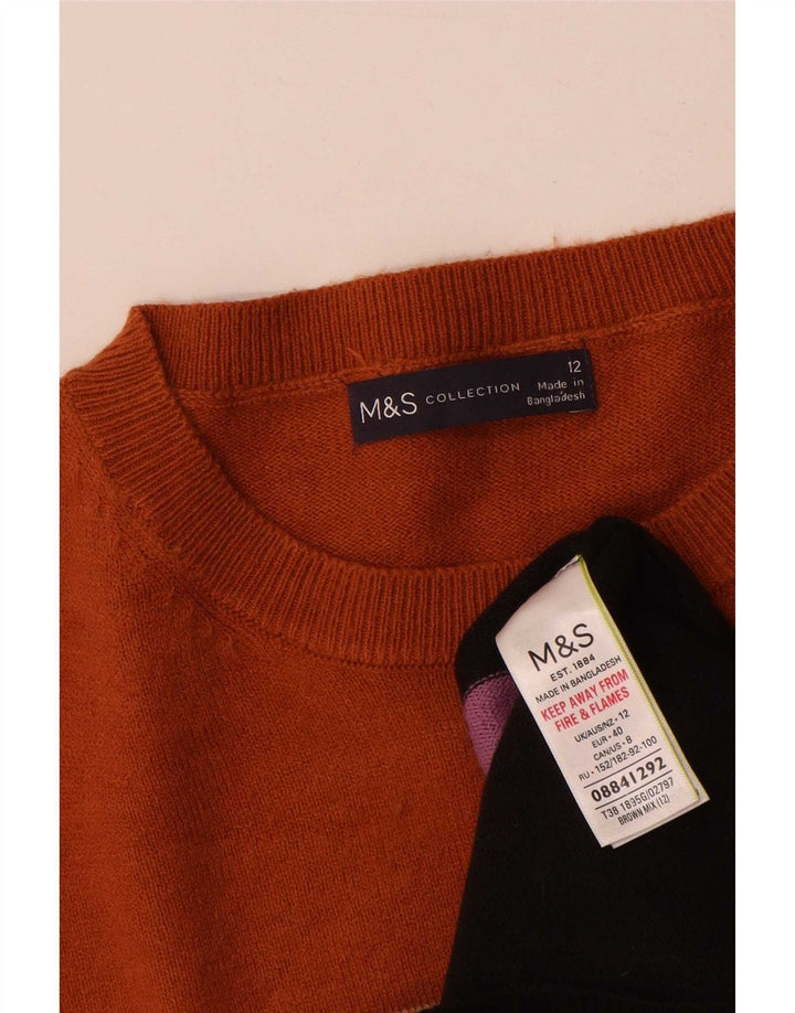 Maglione maglione girocollo da donna Marks & Spencer UK 12 medio multicolore