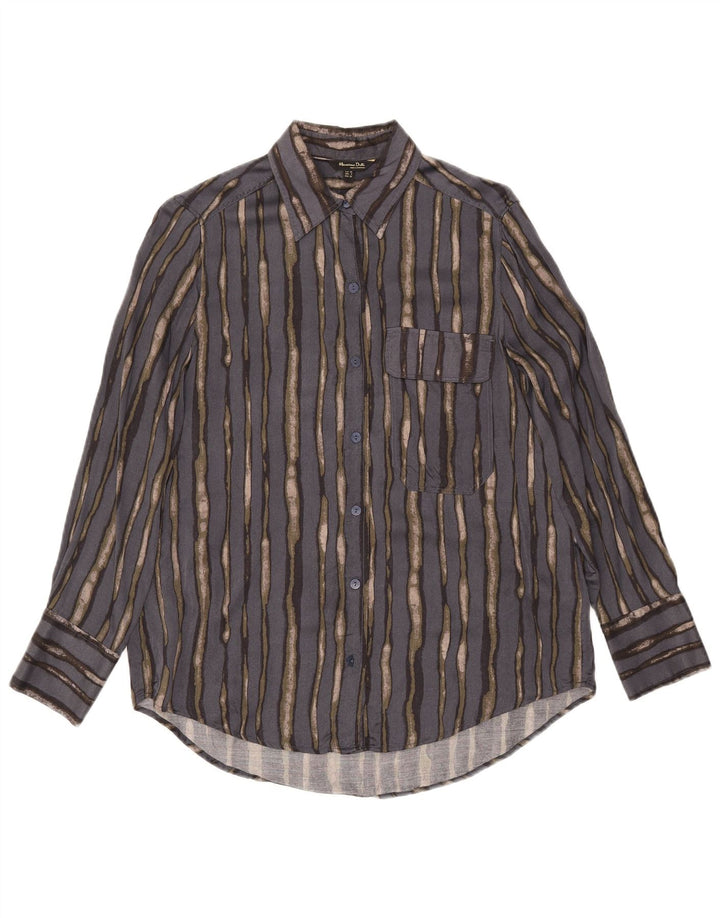 Camicia oversize da donna Massimo Dutti EU 38 piccola viscosa a righe grigie
