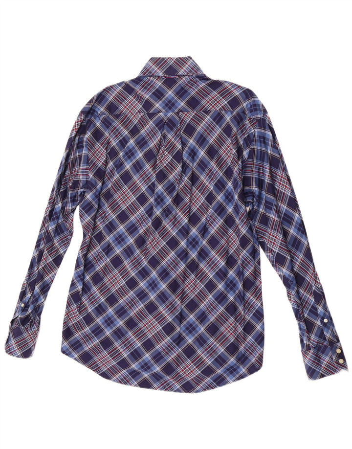 Camicia da uomo Tommy Hilfiger in cotone a quadri blu medio
