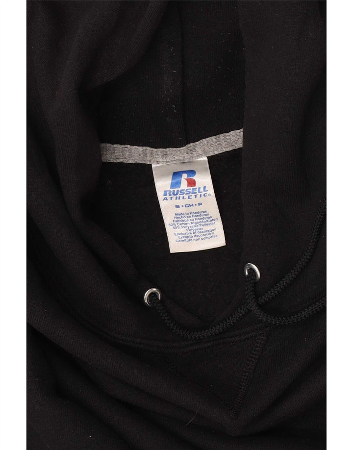 Maglione con cappuccio da uomo Russell Athletic piccolo in cotone nero