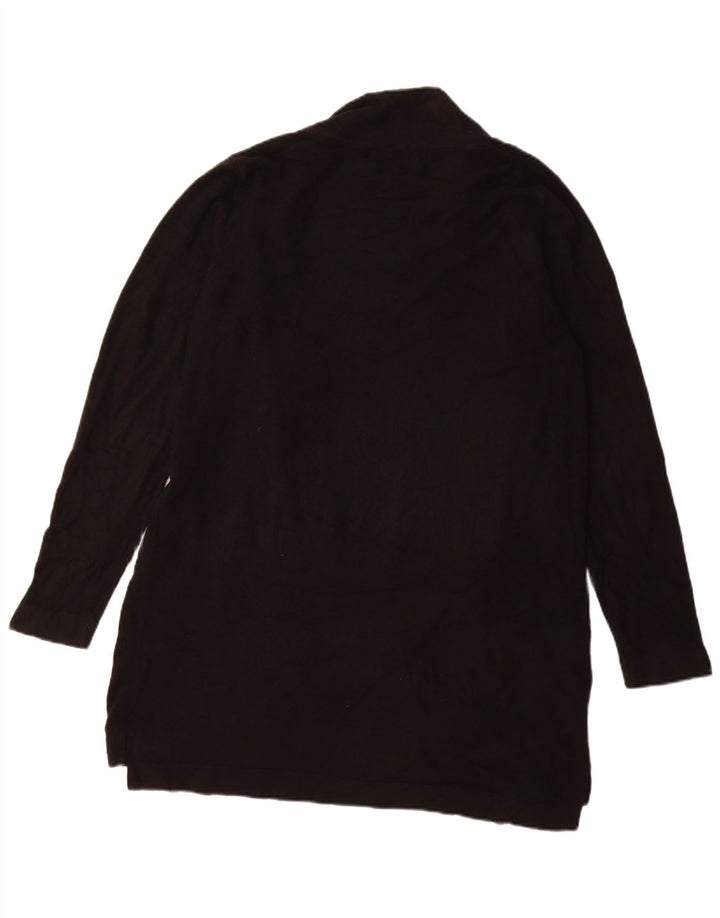 Maglione cardigan aperto lungo da donna Marks & Spencer UK 16 grande nero