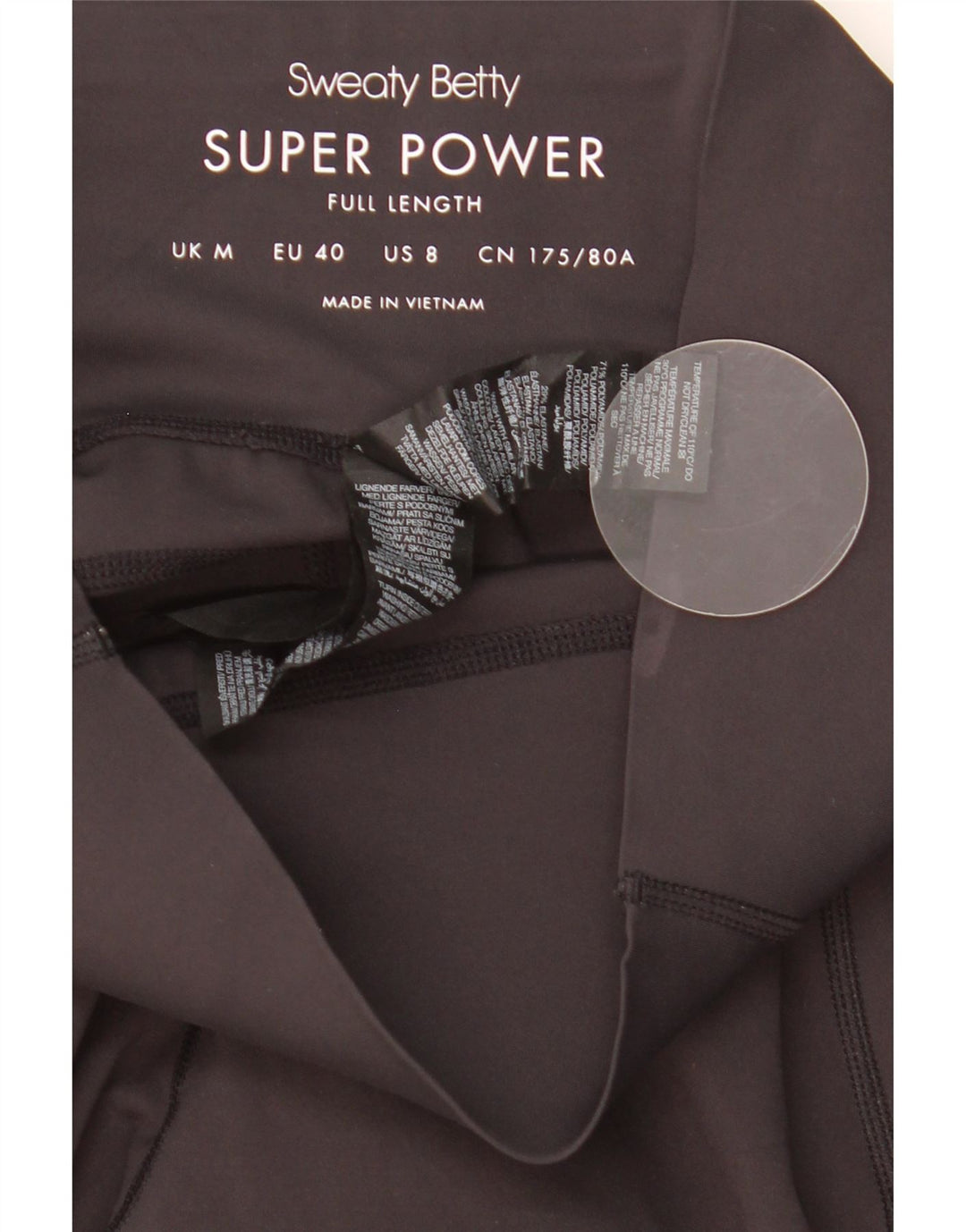 Leggings da donna Sweaty Betty UK 12 medio nero poliammide