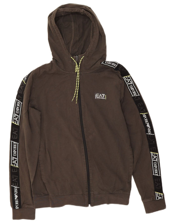 Maglione con cappuccio e zip da donna Emporio Armani UK 10 Small Khaki Colourblock