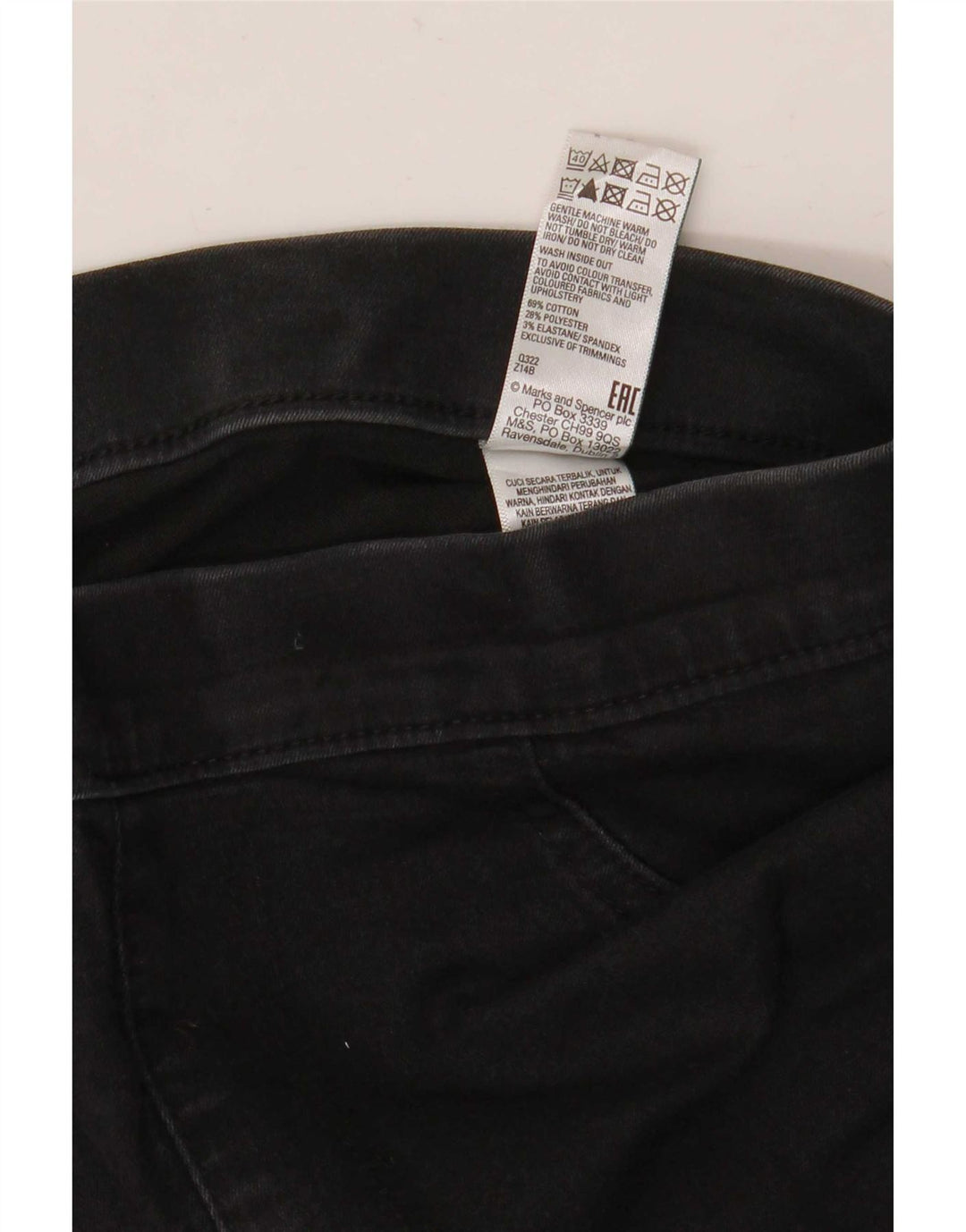 Jeans Jeggings da donna Marks & Spencer UK 12 medio W30 L30 cotone nero