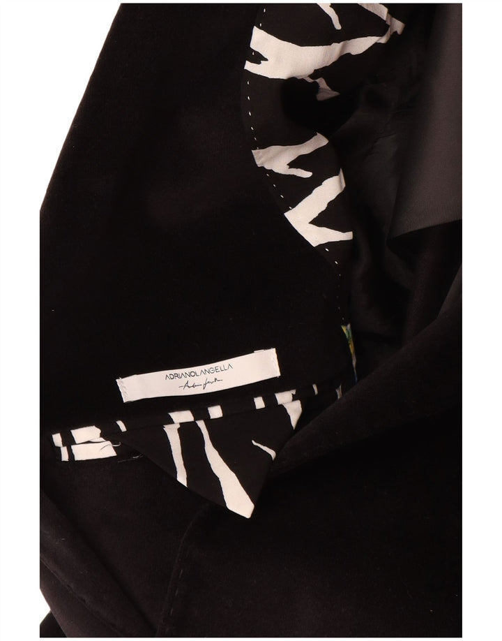 Giacca blazer da uomo a 2 bottoni VINTAGE IT 50 grande in cotone nero