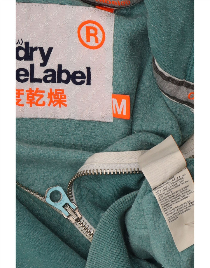 Maglione con cappuccio e zip da uomo Superdry in cotone screziato verde medio