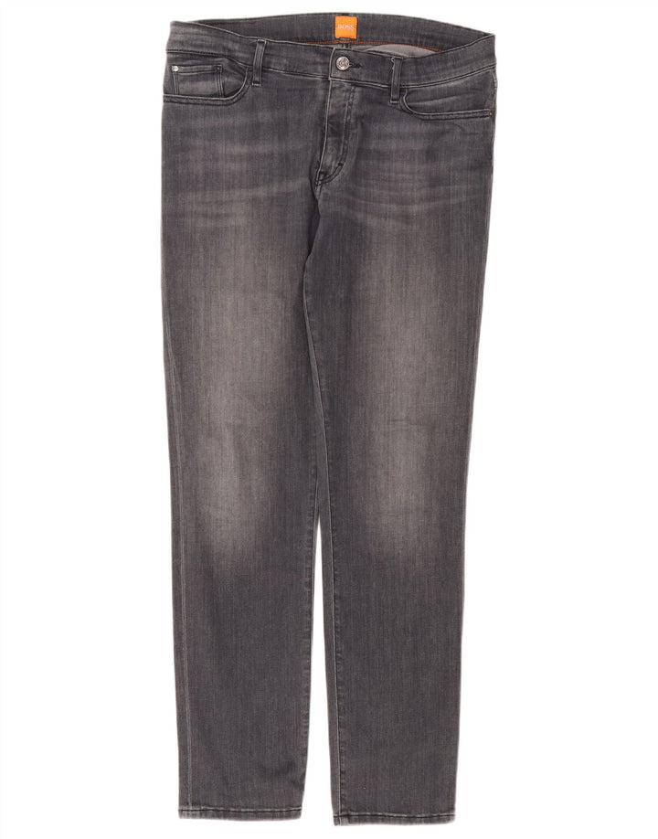 Jeans dritti da uomo Hugo Boss W32 L34 cotone grigio