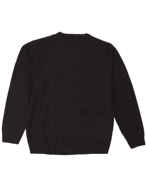 Pierre Cardin Mens Crew Neck Jumper Sweater 2XL Black Acrylic