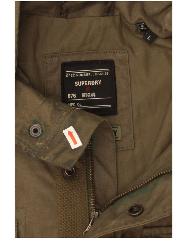 Giacca militare da uomo Superdry UK 40 grande cotone kaki