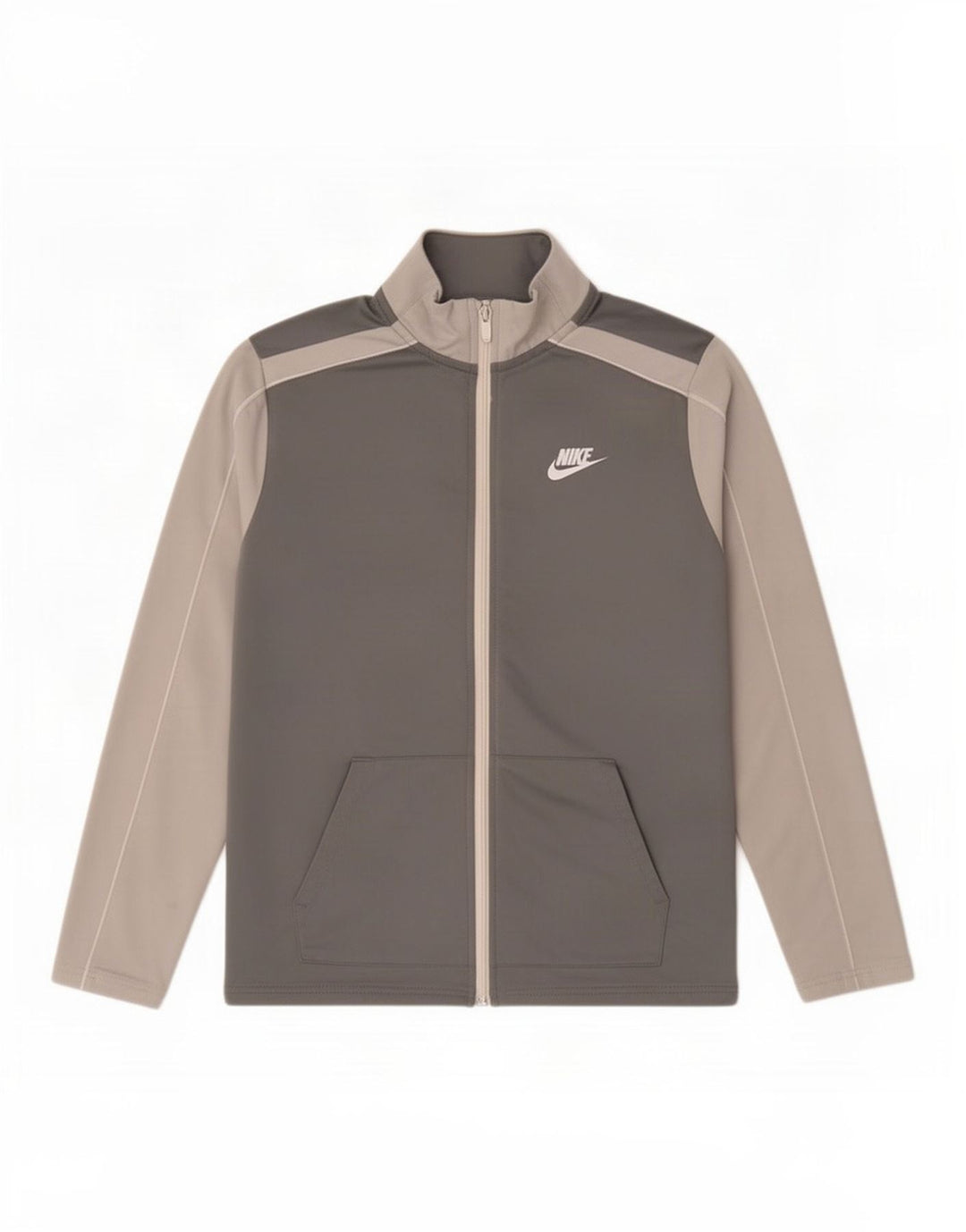 Giacca superiore della tuta da ragazzo Nike 13-14 anni XL Poliestere color block grigio