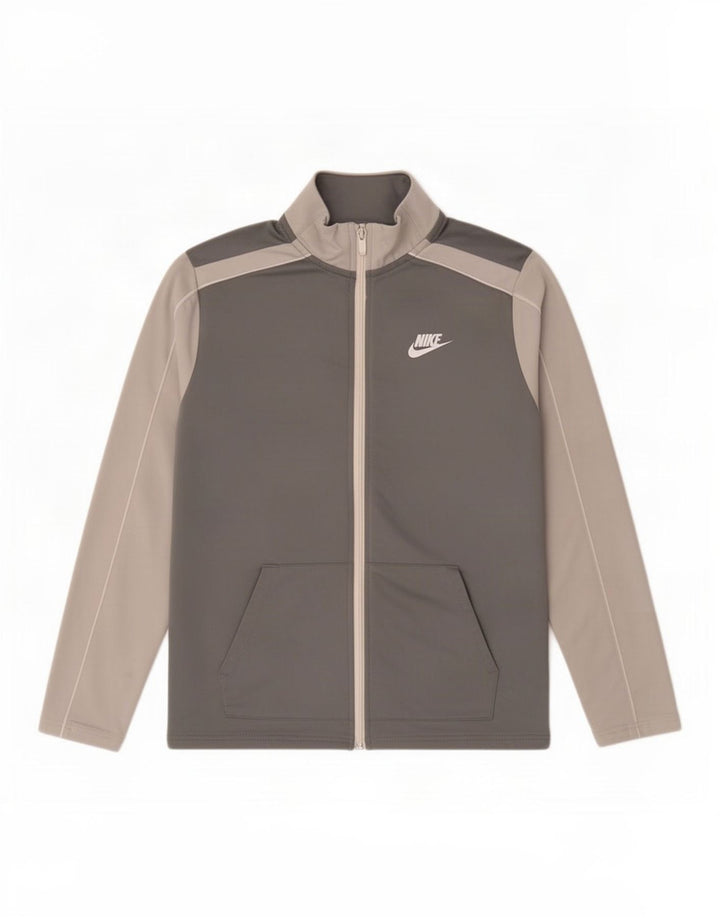 Giacca superiore della tuta da ragazzo Nike 13-14 anni XL Poliestere color block grigio