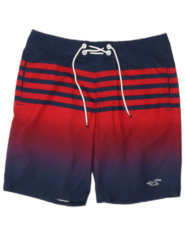 Pantaloncini da bagno da uomo Hollister, poliestere medio a righe blu navy