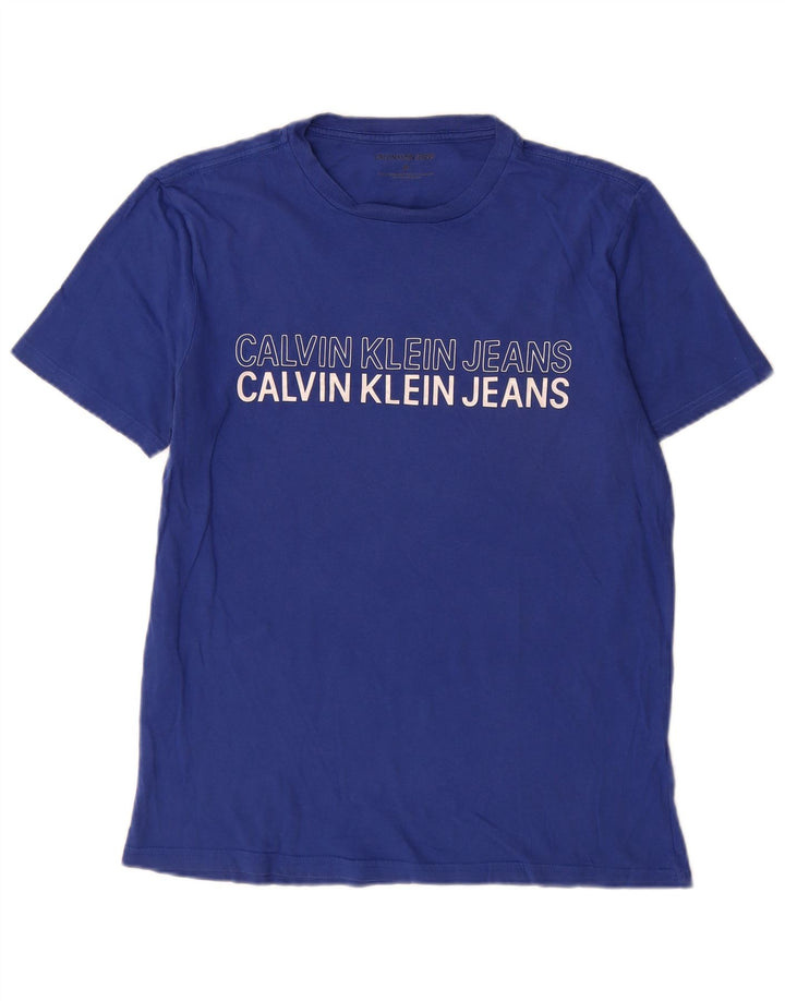 Maglietta grafica da uomo Calvin Klein Jeans Top in cotone blu medio