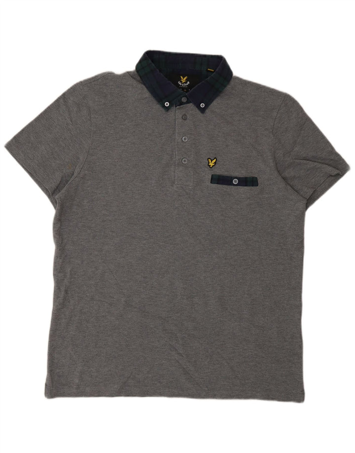 Polo da rugby da uomo Lyle & Scott grande in cotone grigio