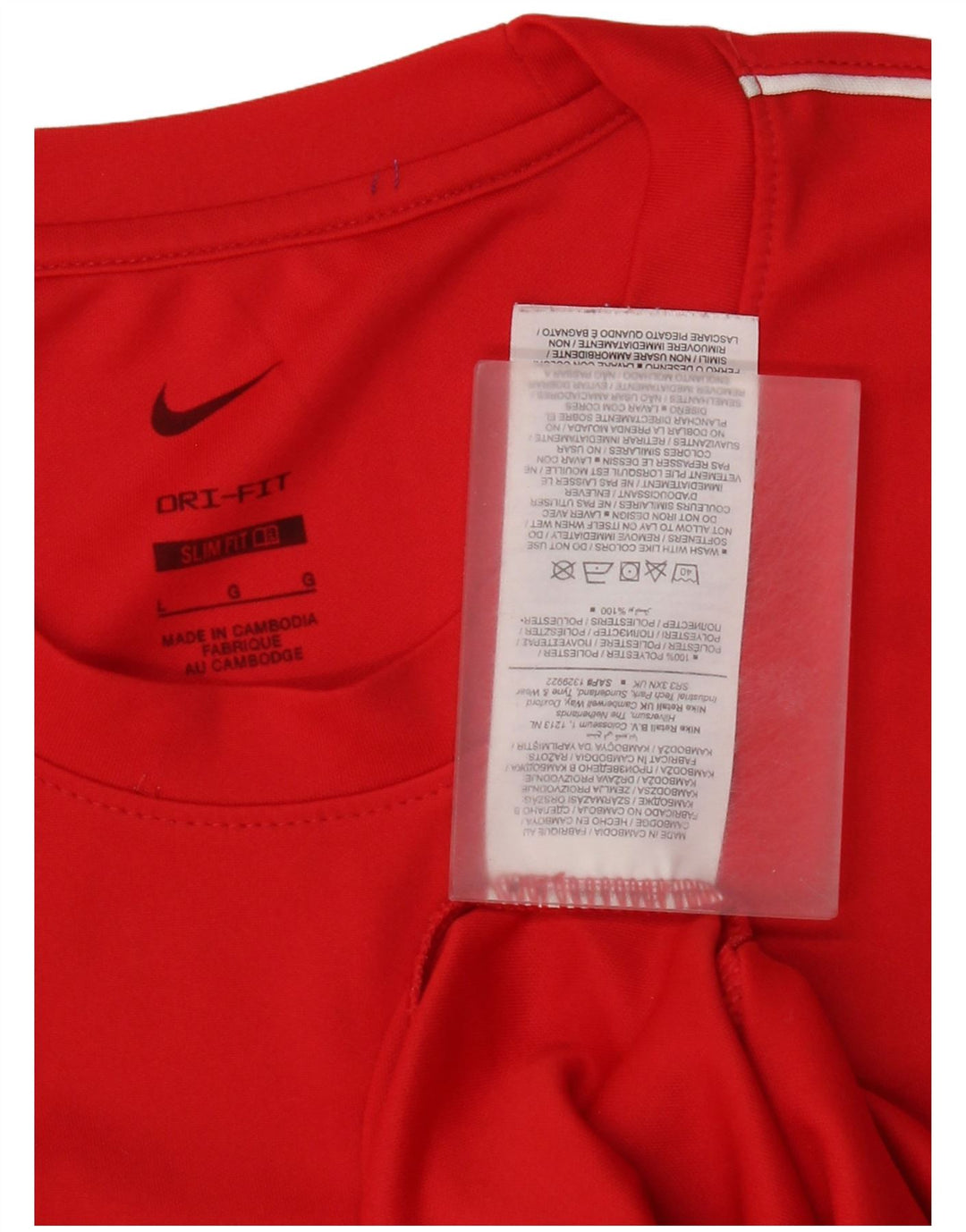T-shirt Nike Dri Fit Slim Fit da uomo, grande, rossa, in poliestere