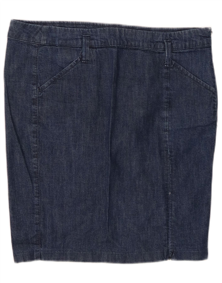 Gonna denim da donna BENETTON IT 44 media W30 cotone blu navy