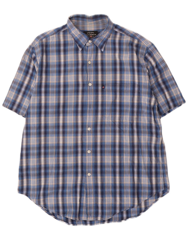 Polo Ralph Lauren Camicia a maniche corte da uomo in cotone a quadri blu grandi