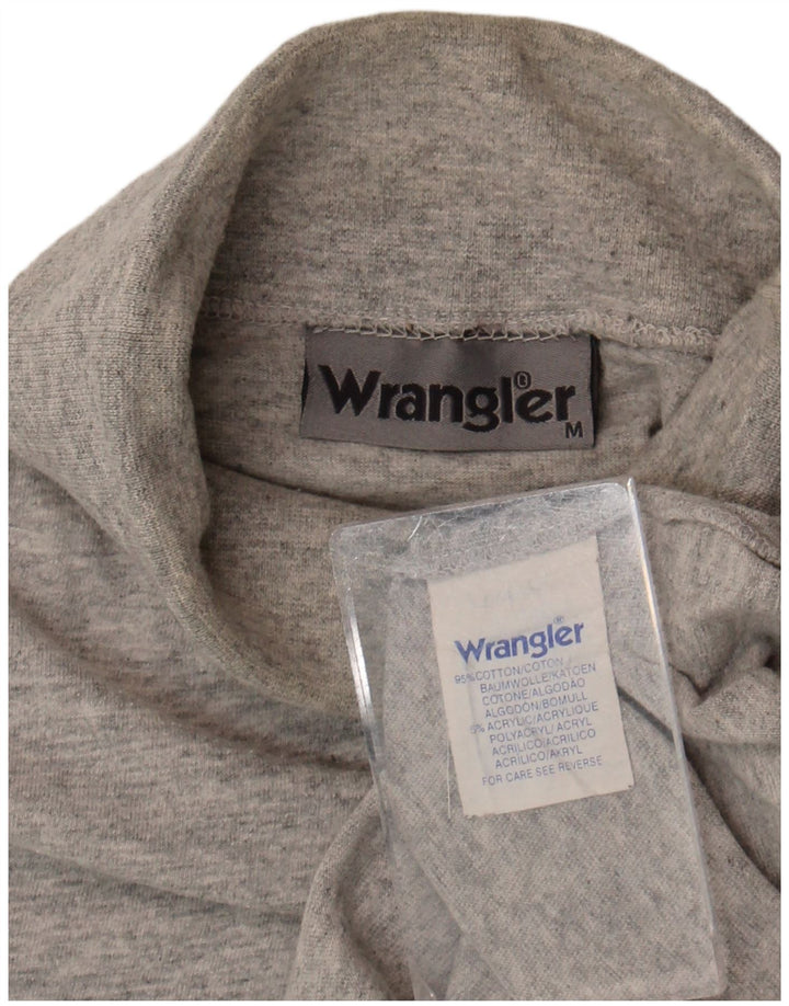 Top Wrangler da uomo con collo alto a maniche lunghe in cotone grigio medio