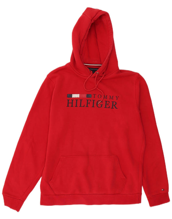 TOMMY HILFIGER Maglione con cappuccio grafico da uomo rosso medio