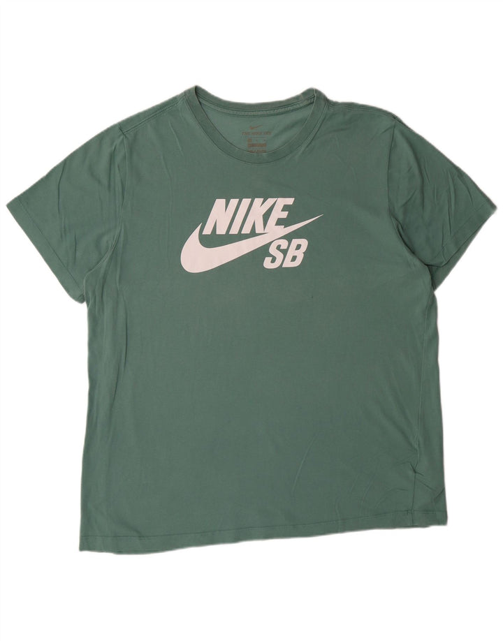 T-shirt grafica da uomo Nike Top XL in cotone verde