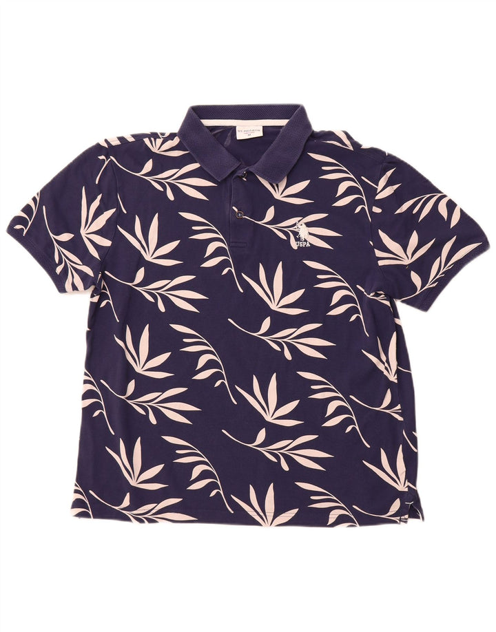 POLO ASSN. Polo da uomo in cotone floreale medio blu navy